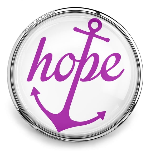 Choose Color | Hope Anchor Snap Jewelry Ginger Charm Button, For Interchangeable DIY Customizable Accessories