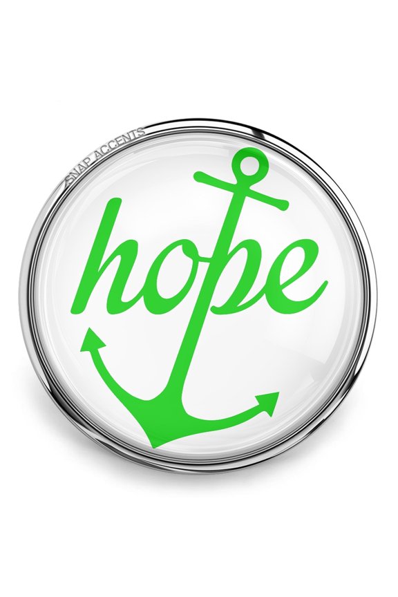 Choose Color | Hope Anchor Snap Jewelry Ginger Charm Button, For Interchangeable DIY Customizable Accessories