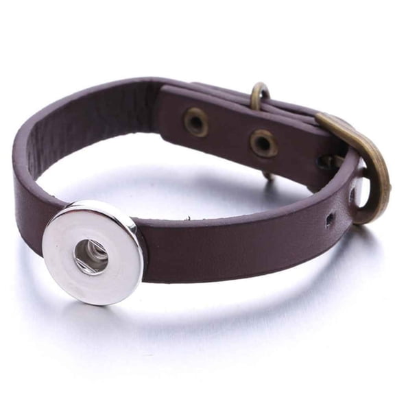 Choose Color | Leather 9in. Bracelet Snap Jewelry Fits 18MM 20MM Ginger Charm Buttons