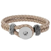 SNAPACCENTS Choose Color | Leather Braid Bracelet Snap Jewelry Fits 18MM 20MM Ginger Charm Buttons