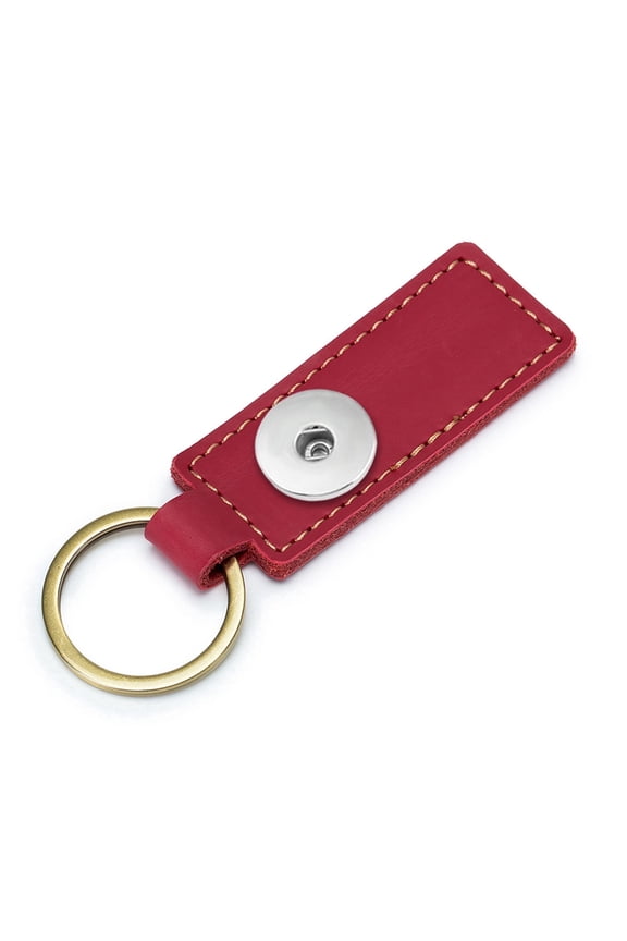 Choose Color | Leather Keychain Car Ring Snap Jewelry Fits 18MM 20MM Ginger Charm Buttons