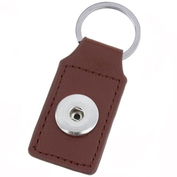 Choose Color | Leather Keychain Car Ring Snap Jewelry Fits 18MM 20MM Ginger Charm Buttons