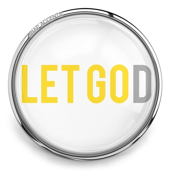 Choose Color | Let Go, Let God Snap Jewelry Ginger Charm Button, For Interchangeable DIY Customizable Accessories
