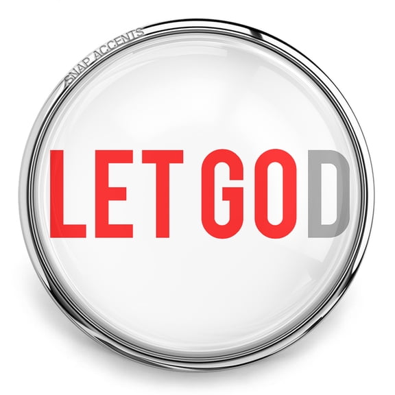 Snap Jewelry 18MM Red Let Go Let God Ginger Charm Button