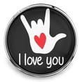 thumbnail image 1 of Choose Color | Love You Sign Language Snap Jewelry Ginger Charm Button, For Interchangeable DIY Customizable Accessories, 1 of 10