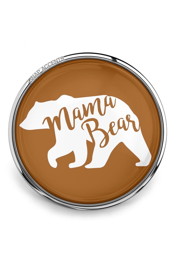 Choose Color | Mama Bear Snap Jewelry Ginger Charm Button, For Interchangeable DIY Customizable Accessories
