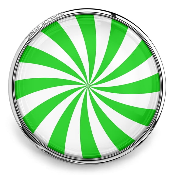 Choose Color | Peppermint Swirl Snap Jewelry Ginger Charm Button, For Interchangeable DIY Customizable Accessories