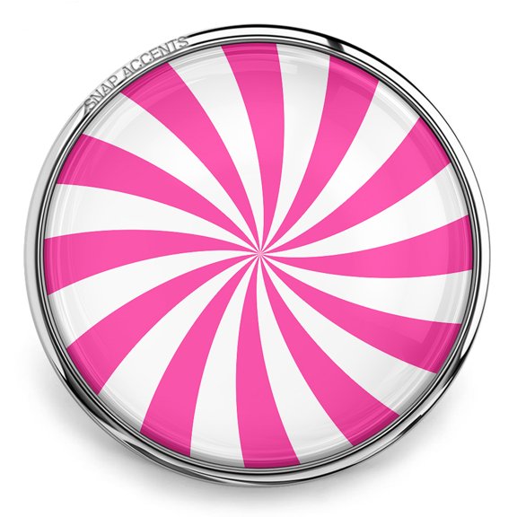 Snap Jewelry 18MM Peppermint Swirl Pink Ginger Charm Button for Interchangeable Accessories