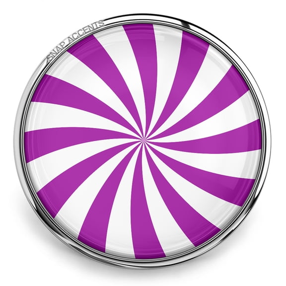 Snap Jewelry 18MM Peppermint Swirl Purple Ginger Charm Button