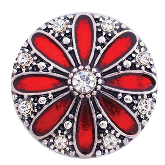 Choose Color | Rhinestone Daisy Snap Jewelry Ginger Charm Button, For Interchangeable DIY Customizable Accessories