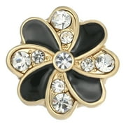 SNAPACCENTS Choose Color | Rhinestone Flower Snap Jewelry Ginger Charm Button Fits Custom Necklaces, Bracelets