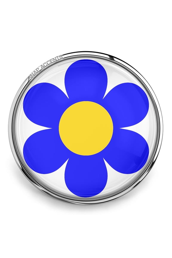 Choose Color | Simple Flower Snap Jewelry Ginger Charm Button, For Interchangeable DIY Customizable Accessories