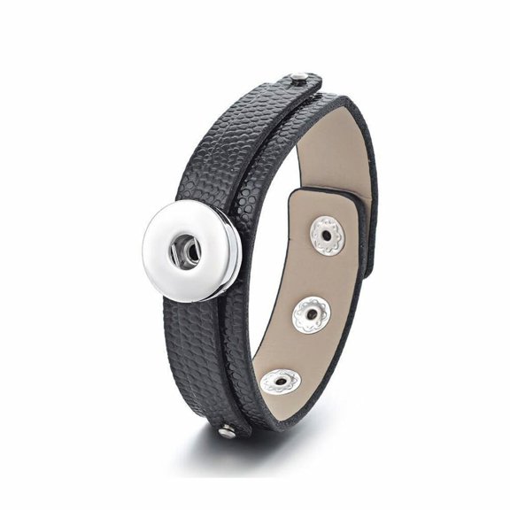 Choose Color | Small Faux Leather Bracelet Snap Jewelry Fits 18MM 20MM Ginger Charm Buttons