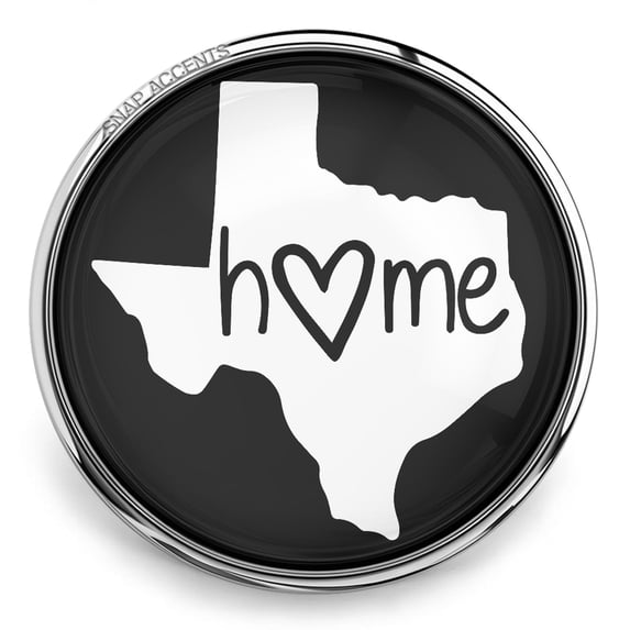 Choose Color | Texas Home Snap Jewelry Ginger Charm Button, For Interchangeable DIY Customizable Accessories