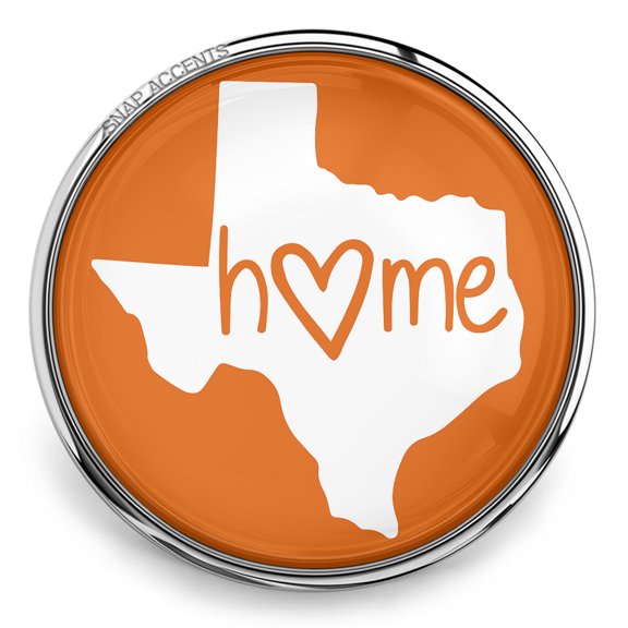 Snap Jewelry 18MM Texas Home Ginger Charm in Dark Orange