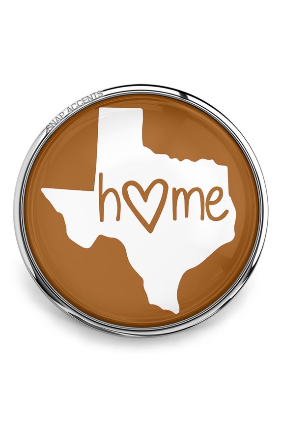 Snap Jewelry 18MM Texas Home Ginger Charm Button in Brown