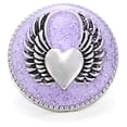 thumbnail image 1 of Choose Color | Winged Heart Snap Jewelry Ginger Charm Button Fits Custom Necklaces, Bracelets, 1 of 6