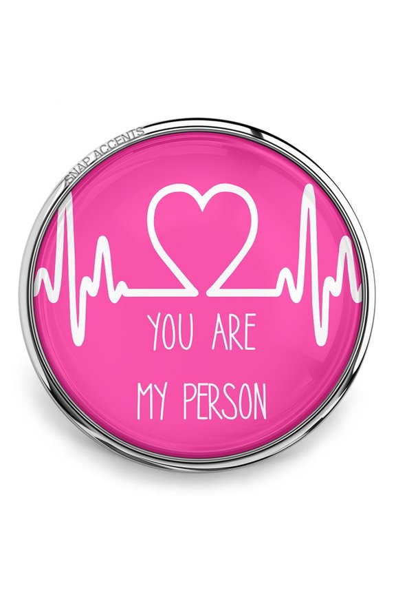 Choose Color | You Are My Person Snap Jewelry Ginger Charm Button, For Interchangeable DIY Customizable Accessories
