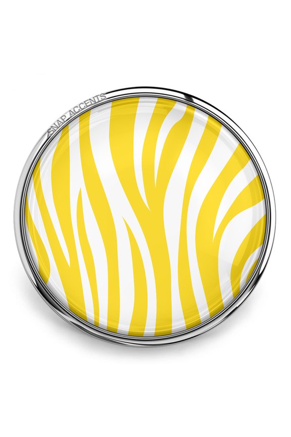 Snap Jewelry 18MM Yellow Zebra Pattern Ginger Charm Button