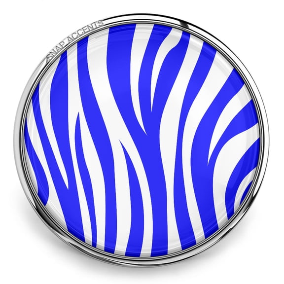 Snap Jewelry 18MM Blue Zebra Pattern Ginger Charm Button for Interchangeable Accessories