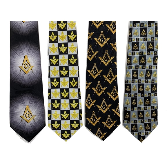 Choose From Over 20 Different Designs Steven Harris Pack Of 4 Mens Mason Compass Neck Ties Masonic Square Christian Religious Neckties