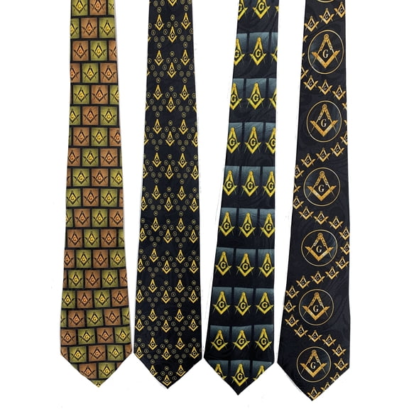 Choose From Over 20 Different Designs Steven Harris Pack Of 4 Mens Mason Compass Neck Ties Masonic Square Christian Religious Neckties
