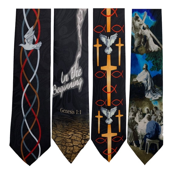 Choose From Over 60 Different Designs Steven Harris Pack Of 4 Mens Christian Religious Neckties Jesus Neck Tie