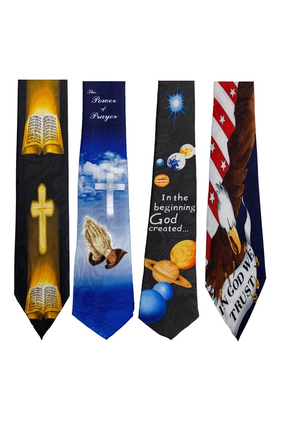 Choose From Over 60 Different Designs Steven Harris Pack Of 4 Mens Christian Religious Neckties Jesus Neck Tie
