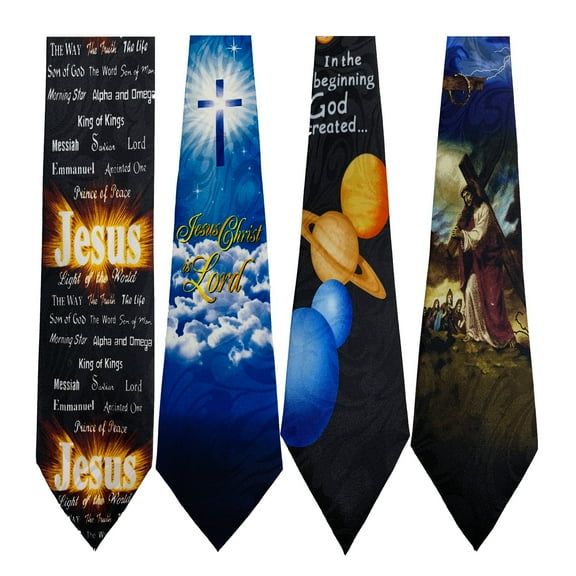 Steven Harris Pack Of 4 Mens Christian Religious Neckties Jesus Neck Tie