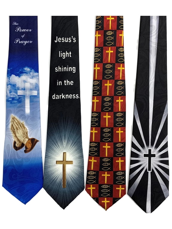 Choose From Over 60 Different Designs Steven Harris Pack Of 4 Mens Christian Religious Neckties Jesus Neck Tie