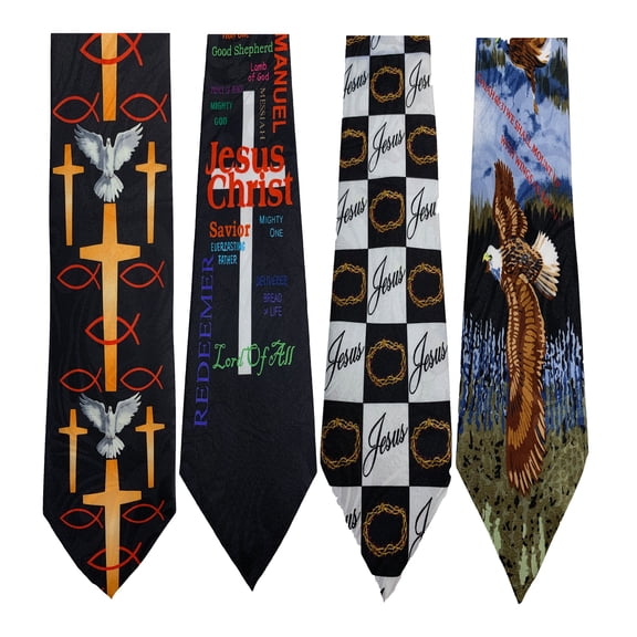 Steven Harris Pack Of 4 Mens Christian Religious Neckties Jesus Neck Tie