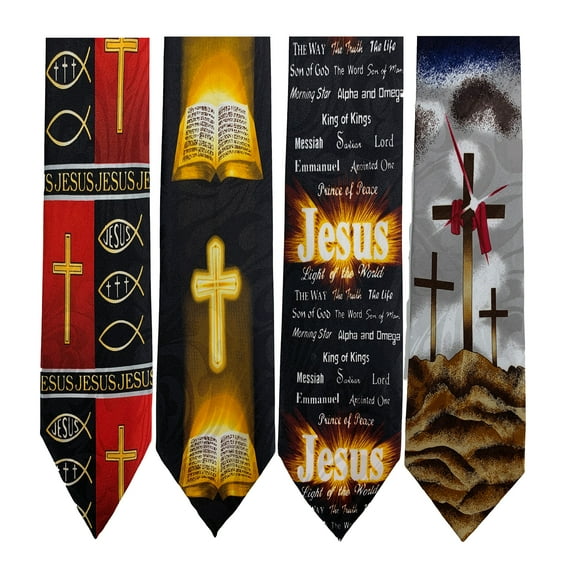 Choose From Over 60 Different Designs Steven Harris Pack Of 4 Mens Christian Religious Neckties Jesus Neck Tie
