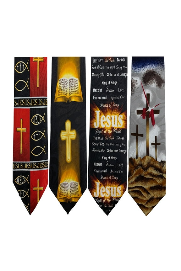 Choose From Over 60 Different Designs Steven Harris Pack Of 4 Mens Christian Religious Neckties Jesus Neck Tie