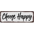 thumbnail image 1 of Choose Happy Black on White Shabby Chic Metal Sign 8x24 Room Decor 108240049044, 1 of 1