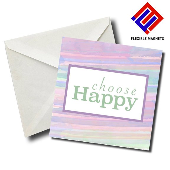 Choose Happy Inspirational Quote Magnet for refrigerator. Great Gift! By Flexible Magnets