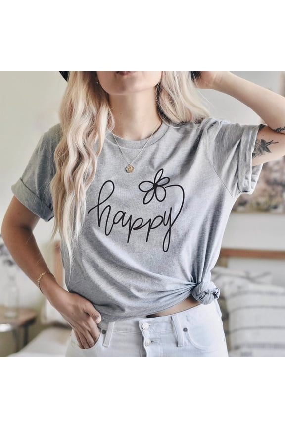 Choose Happy Shirt, Happy T-shirt, Womens Shirt, Happy Shirt, Positive Tee, Inspirational Shirt, Happiness Shirt, Quote Tee, Women's Gift Tee