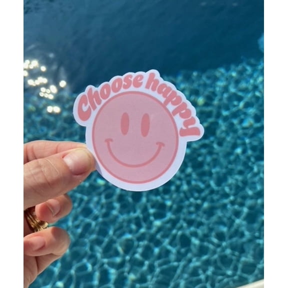 Choose Happy Smiley Face Happy Choose Happy Vsco Waterbottle Die Cut Sticker