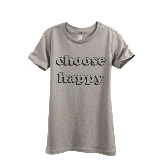 Choose Happy Women's Fashion Relaxed T-Shirt Tee Heather Tan Small