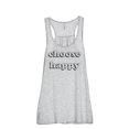 thumbnail image 1 of Choose Happy Women's Fashion Sleeveless Flowy Racerback Tank Top Sport Grey X-Large, 1 of 5