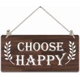Choose Happy Wood Hanging Sign - Home Living Room Bedroom Entryway ...