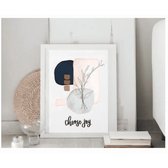 Choose Joy Abstract Poster Inspirational Home Decor Home Decor Office Wall Art
