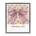 thumbnail image 1 of Stupell Industries Choose Joy Bow with Florals Gray Framed Floater Canvas Wall Art, design by Courtney Haley, 31 x 25, 1 of 9