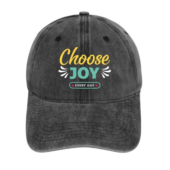 Choose Joy Charcoal Baseball Cap for Men Women, Adjustable Snapback Hats Cotton Hat