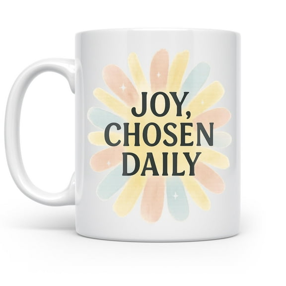 Choose Joy 11 oz Coffee Mug - Mindfulness Gift White Ceramic