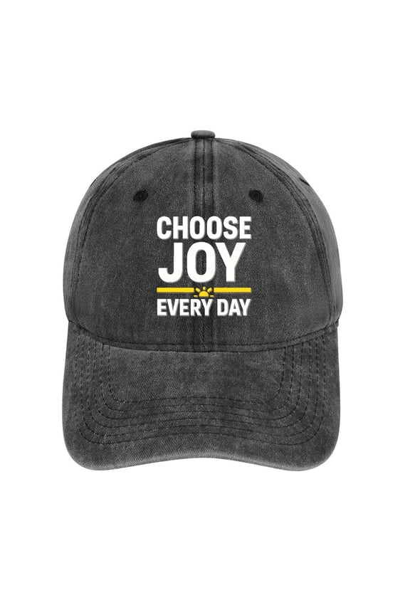 Choose Joy Every Day Charcoal Adjustable Baseball Cap for Men Women, Classic Casual Snapback Hat