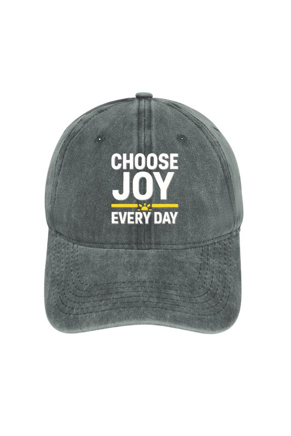 Choose Joy Every Day Gray Adjustable Baseball Cap for Men Women, Classic Casual Snapback Hat