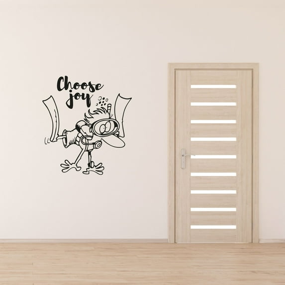 Choose Joy -Life Quote Scuba Diver Professional Underwater Diving Silhouette Vinyl Wall Art Sticker Decal Home Kid Pool Area Living Room Kinder Boys Girls Décoration Design Wall Decor Size(40x24 inch)