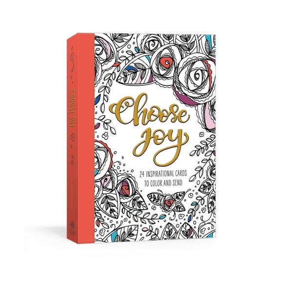 Choose Joy Postcard Book: 24 Inspirational Cards to Color and Send, (Hardcover)