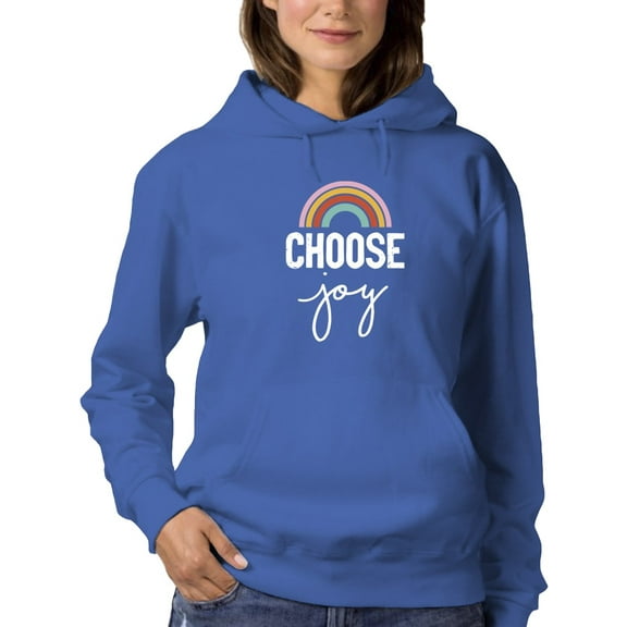 Choose Joy Quote With Rainbow Hoodie Women -GoatDeals Designs, Female 3X-Large
