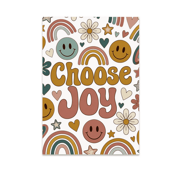 Choose Joy Retro Wall Art - Uplifting Home Decor - 13x19 Poster Print